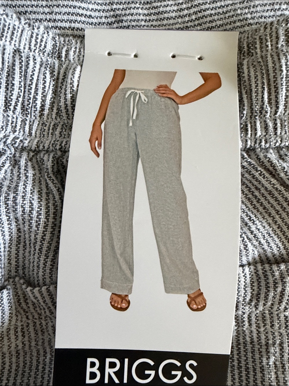 Briggs New York Women’s Light Gray Wide-Leg Drawstring Pants
